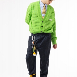 Perforated Cardigan Green