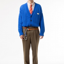 Perforated Cardigan Blue