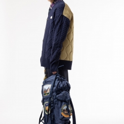 Quilted Cardigan Navy