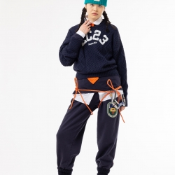 Printed Irish Sweater Navy