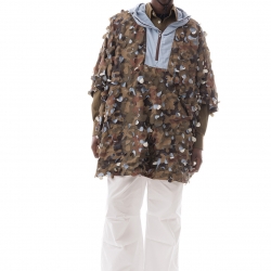 Laserated Nylon Camo Cape Coat
