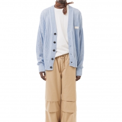 Perforated Cardigan Pale Blue