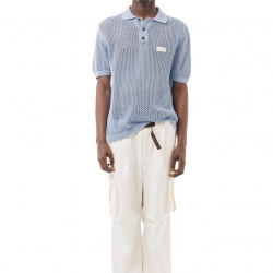 Perforated Polo Pale Blue
