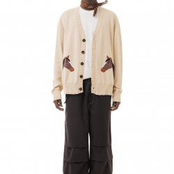 Horses Cardigan Beige