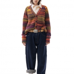 Multicolor Cardigan Purple/Yellow