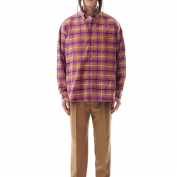 Flannel Check Shirt Camel/Purple