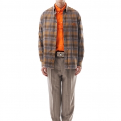 Flannel Check Shirt Grey/Camel