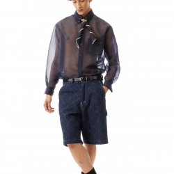 Organza Nylon Shirt Navy