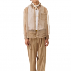 Organza Nylon Shirt Beige