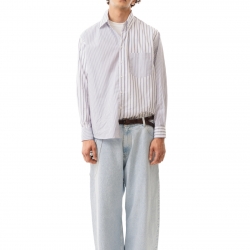 Double Popeline Stripes Shirt Navy