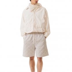 Quilted Popeline Shorts Cream-Black