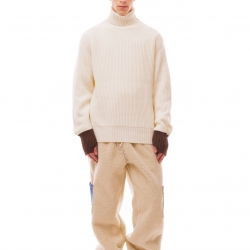 Turtkeneck Rib Knit Sweater Cream