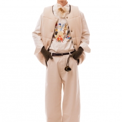 Padded Wool Vest Cream