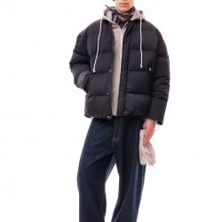 Hooded Down Jacket Navy