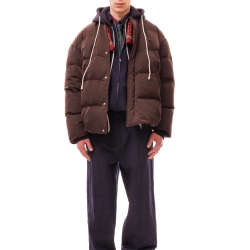 Hooded Down Jacket Brown