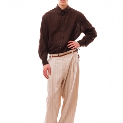Gessato Cream Trousers