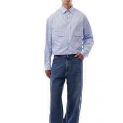 Wide Denim Trousers Blue