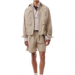 Wrinkled Nylon Shirt Camel