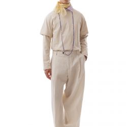 Seersucker Pence Trousers Cream