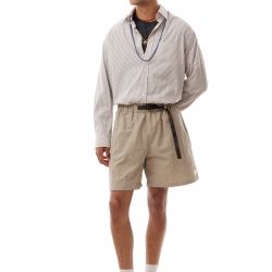Wrinkled Nylon Shorts Camel