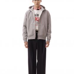 Full Zip Basic Hoodie Grey