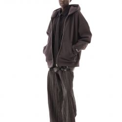 Full Zip Basic Hoodie Dark Grey