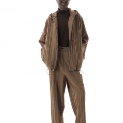 Crumpled Gessato Overshirt