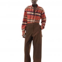 Check Flannel Shirt Orange