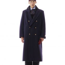 Hearts Buttons DB Coat Navy