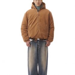 Hooded Padded Jacket Camel