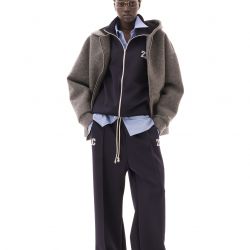 Neoprene-Wool Hoodie Dark Grey