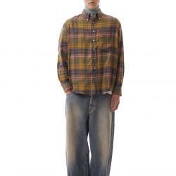 Wide Denim Trousers Yellow-Blue