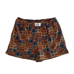 Patchwork Flannel Boxer Brown