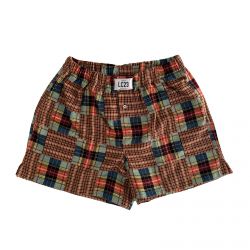 Patchwork Flannel Boxer Camel