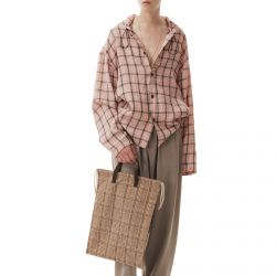 Hooded Check Shirt Pink