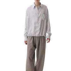 Viscose Stripes Sport Shirt Pale Blue