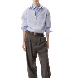 Zip Stripes Shirt Blue