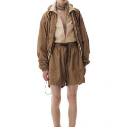 Flocked Nylon Hooded Jacket