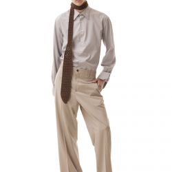 Beige Flare Trousers