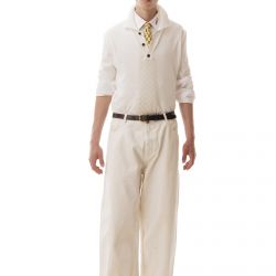 White Wide Denim Trousers