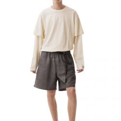 Washed Nylon Shorts Grey