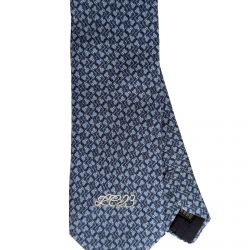 Silk Tie Micro Pattern Dark Blue