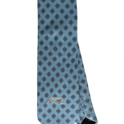 Silk Tie Micro Pattern Pale Blue