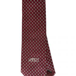 Silk Tie Micro Pattern Dark Red