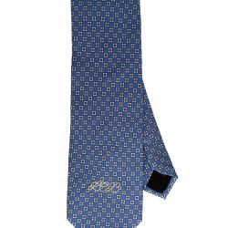 Silk Tie Micro Pattern Blue