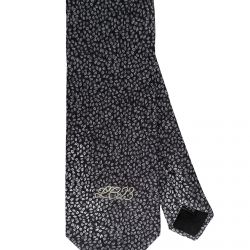 Silk Tie Micro Pattern Dark Grey