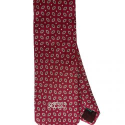 Silk Tie Micro Pattern Red