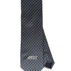 Silk Tie Micro Pattern Navy