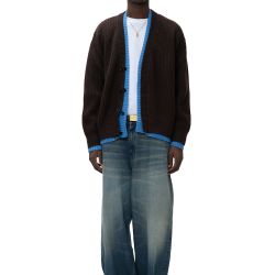 2 Colors Cardigan Sweater Brown