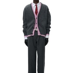 2 Colors Cardigan Sweater Grey